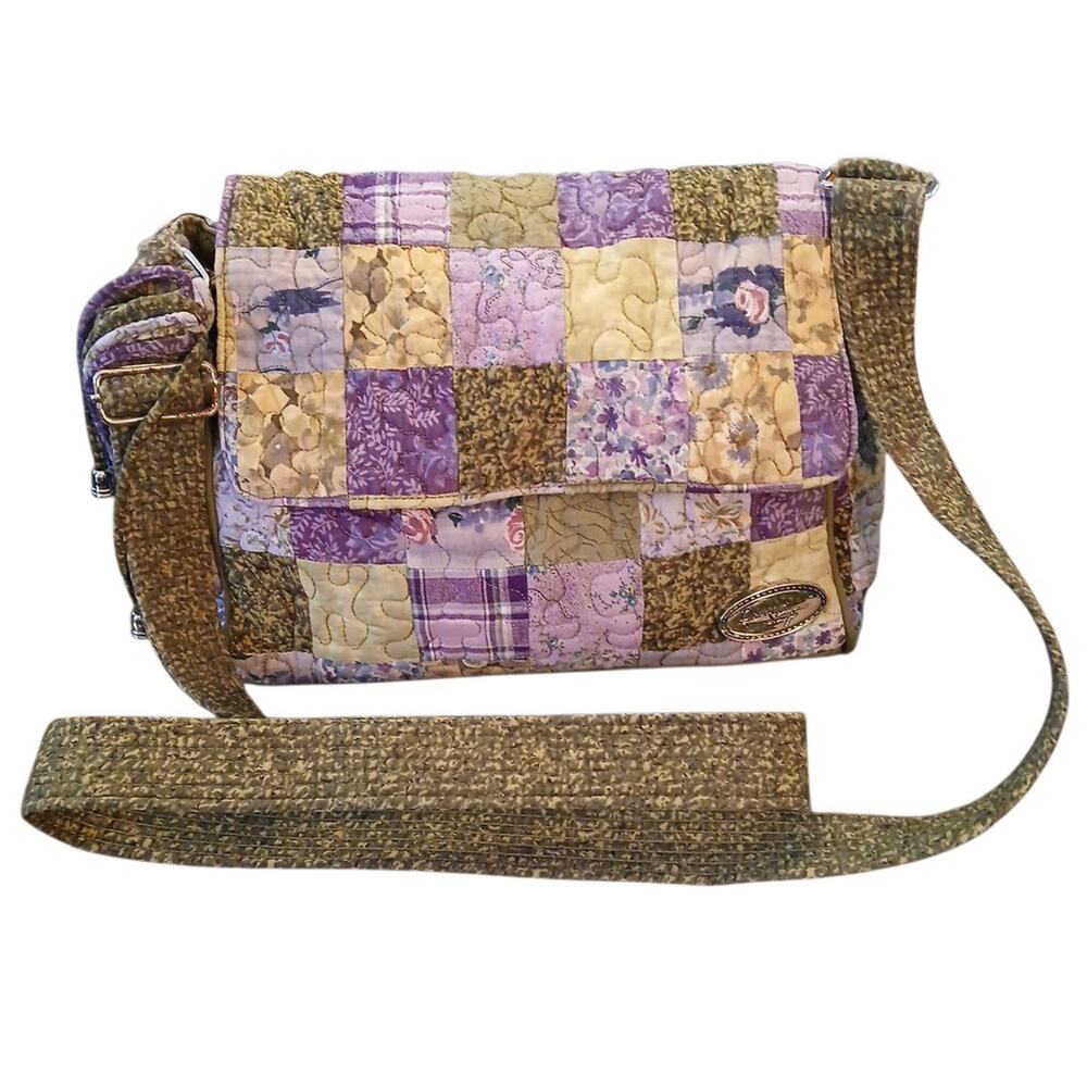 Donna Sharp Quilted Patchwork Cottagecore Purple … - image 1